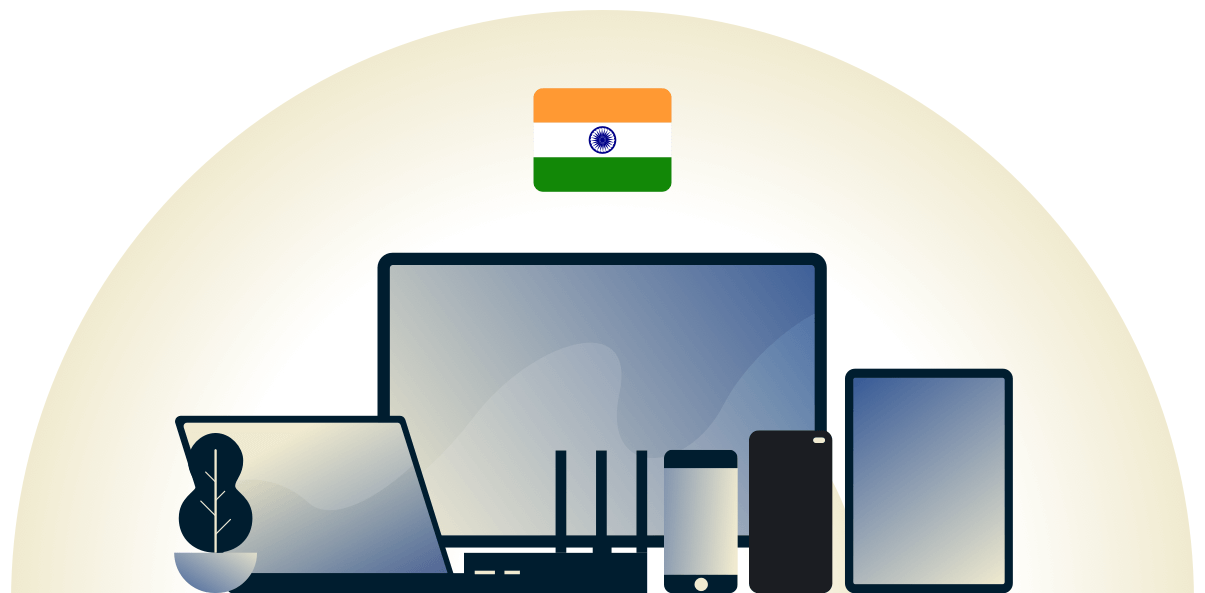 India VPN beschermt een verscheidenheid aan apparaten.